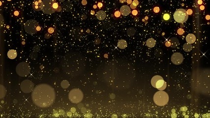 Wall Mural - falling glitter abstract bokeh particle festive background happy new year, merry christmas style