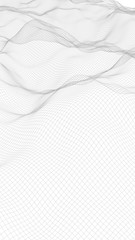 abstract landscape on a white background. cyberspace grid. hi tech network. 3d illustration. vertica