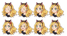 PublicDomainVectors.org-Anime girl with kitten