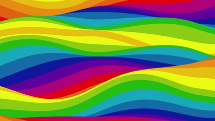 Wall Mural - looped animation. abstract colorful wavy background in bright rainbow colors. modern colorful wallpa