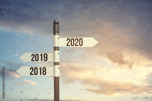 Fotomural 2020 new start, new hope, new beginning with new year