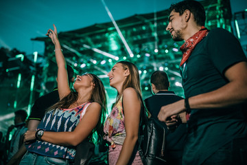 Wall Mural - Enjoying the music festival