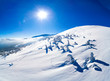 Fabulous view of the sunny winter slope