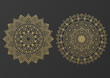 Logo icon ornamental mandala design in gold color. vector illustration