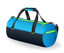 Blue Black Sport Bag For Sportswear And Equipment Icon Isolated