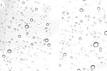 Rain drops on window glasses surface Natural Pattern of raindrops. Natural pattern of raindrops on white background for your design.