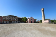 Wide Town Square Of Lio Piccoli A Small Village In Northern Ital