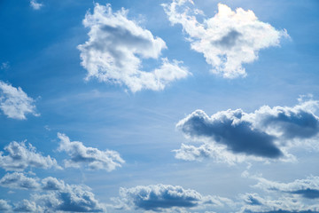 Wall Mural - white clouds in blue sky for background