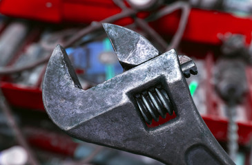 construction tool, wrench close-up.