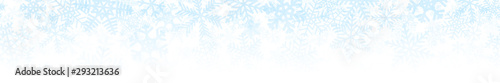 Fotomural Christmas horizontal seamless banner or background of many layers of snowflakes of different shapes, sizes and transparency