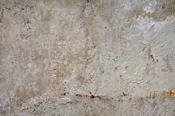 Cement on rusty metal for background