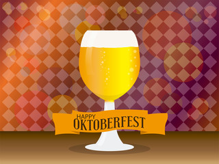 Wall Mural - Oktoberfest poster with a beer glass - Vector