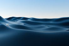 Clear Blue Ocean Background, Gradient Water Surface, 3d Rendering.