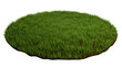 Natural grass arena. Round surface covered with grass, grass podium, lawn background. 3d illustration