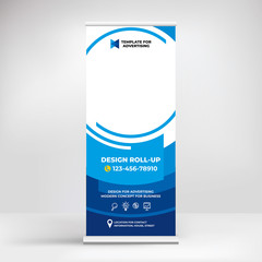 Wall Mural - banner design, roll-up stand for advertising, conferences, seminars, poster template for placing pho