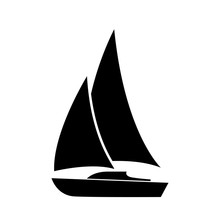 Sailboat Icon, Logo Isolated On White Background