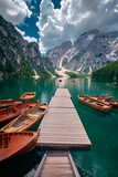 Fototapeta Sypialnia - The landscape around Lake Braies or Pragser Wildsee, Italy