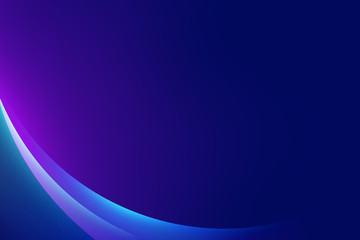 Wall Mural - abstract light blue violet curve graphic on dark background, copy space composition.