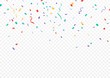 Colorful Confetti celebrations design isolated on transparent background