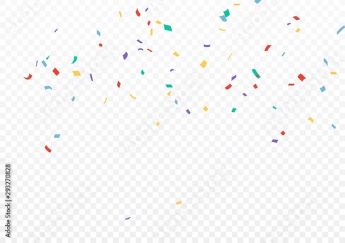 Cuadros en Lienzo Colorful Confetti celebrations design isolated on transparent background