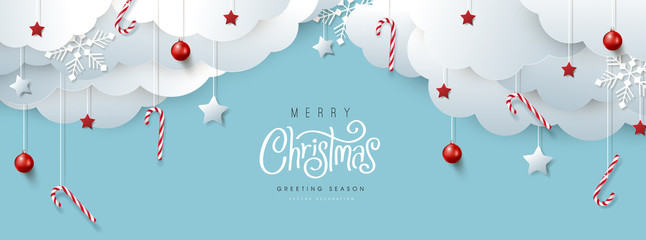 merry christmas banner or party invitation background .merry christmas vector text calligraphic lett