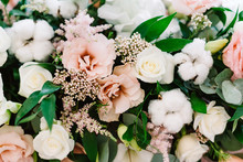 Original Wedding Floristics. The Wedding Flower Bouquet Is Supplemented With Natural Twigs, Berries And Greenery.