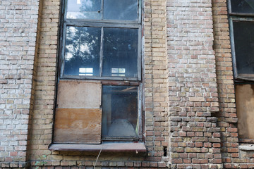 Wall Mural - Vintage old window  on the wall facade