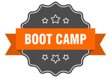 Boot Camp Isolated Seal. Boot Camp Orange Label. Boot Camp