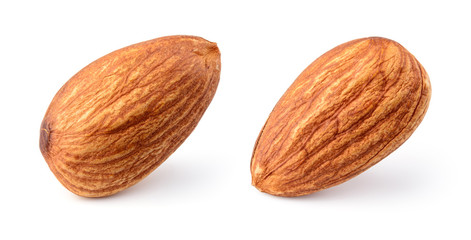 Wall Mural - Almonds isolated. Almond on white background. Full depth of field.