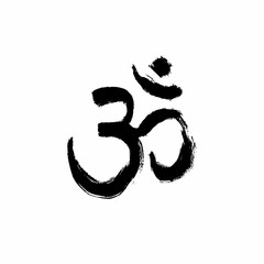 Om symbol in hand drawn ink style