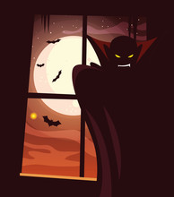 Halloween Vampire Vector Design Icon