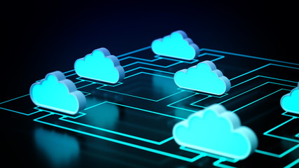Wall Mural - cloud computing network concept