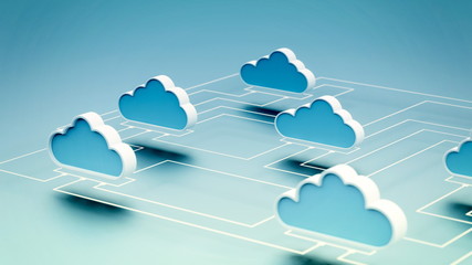 Wall Mural - cloud computing network concept