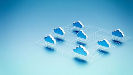 Wall Mural - cloud computing network concept