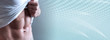 © thodonal - Abs of athletic man; panoramic banner