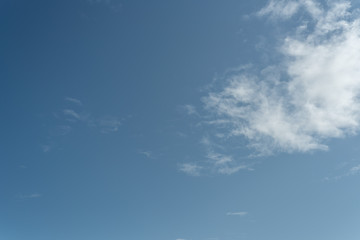 White clouds in a blue sky