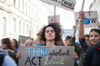 © Halfpoint - People with placards and posters on global strike for climate change.