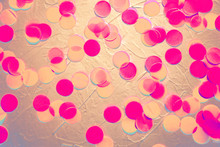 Pink Circles On A Shiny Background. Looks Like A Background