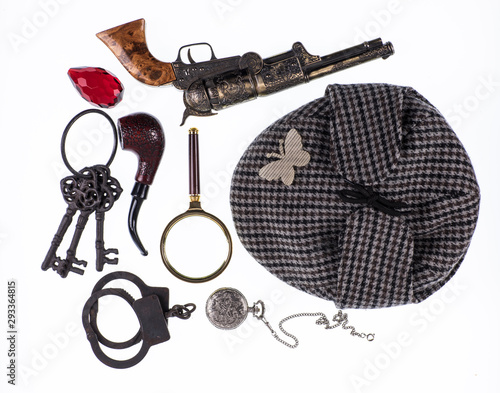 Fotomural cap of the famous detective Sherlock Holmes,Investigation concept