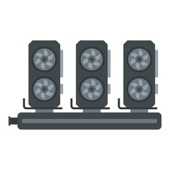 Computer video cards icon. Flat illustration of computer video cards vector icon for web design