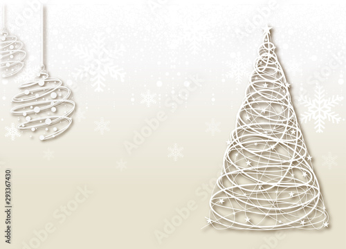 Bright Christmas Background with Wire Decorations - Wire Christmas Balls and ...
