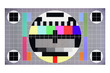 © Winai Tepsuttinun - TV screen color test card no signal (with clipping path) isolated on white background