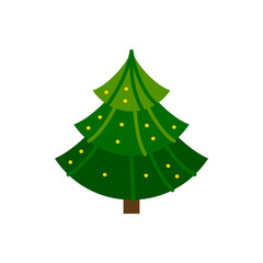 Wall Mural - Christmas Tree new year winter flat vector icon