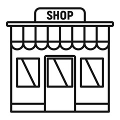 Canvas Print - Street shop icon. Outline street shop vector icon for web design isolated on white background