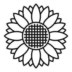 Sticker - Helianthus icon. Outline helianthus vector icon for web design isolated on white background