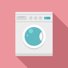 Washing Machine Icon. Flat Illustration Of Washing Machine Vector Icon For Web Design