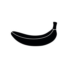 banana icon - black vector