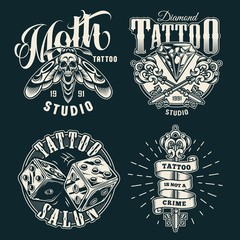 Wall Mural - vintage tattoo studio prints