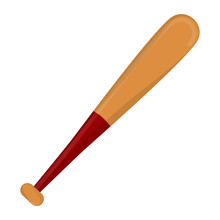 Isolated Baseball Bat On A White Background - Vector