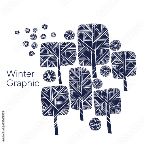 Black and white winter tree...